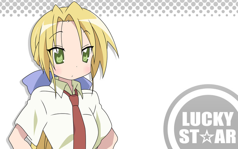 Blonde Anime Girl — White, Neutral, School Uniform, Green Eyes