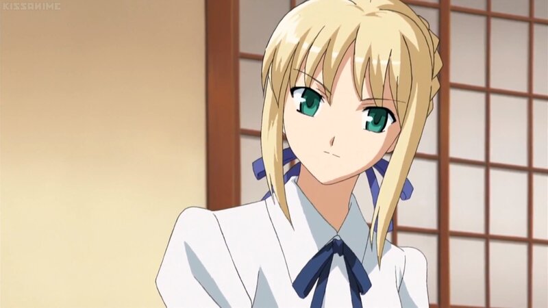Blonde Anime Girl — White, Neutral, School Uniform