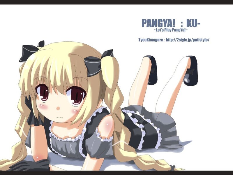 Blonde Anime Girl — White, Playful, Maid Outfit, Pigtails