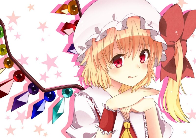 Blonde Anime Girl — White, Playful, Stars