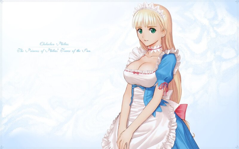 Blonde Anime Girl — White, Serene, Dress