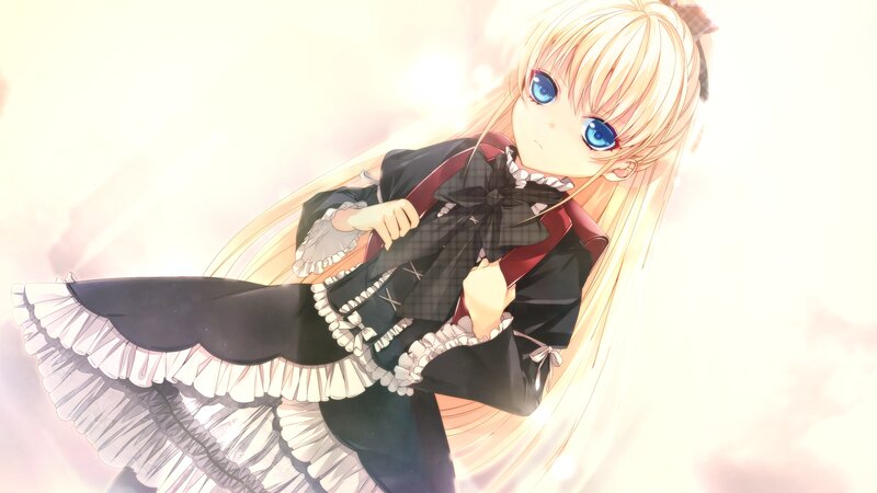 Blonde Anime Girl — White, Serene, Long Hair
