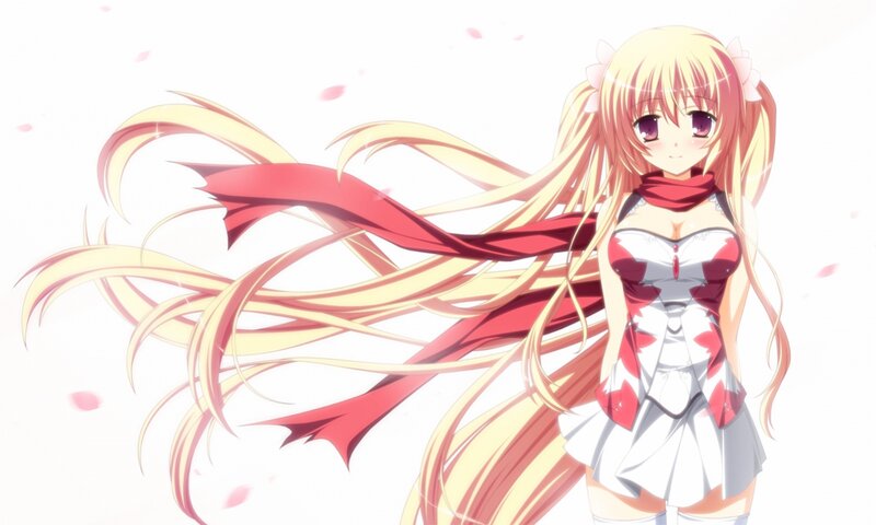 Blonde Anime Girl — White, Serene, Spring, Long Hair
