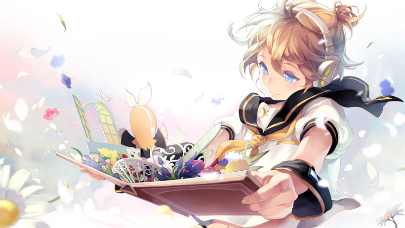 Blonde Anime Girl — White, Serene, Spring