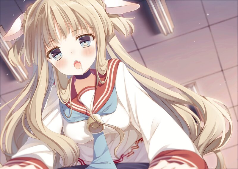 Blonde Anime Girl — White, Surprised