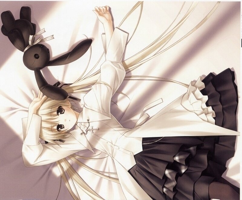 Blonde Anime Girl — White