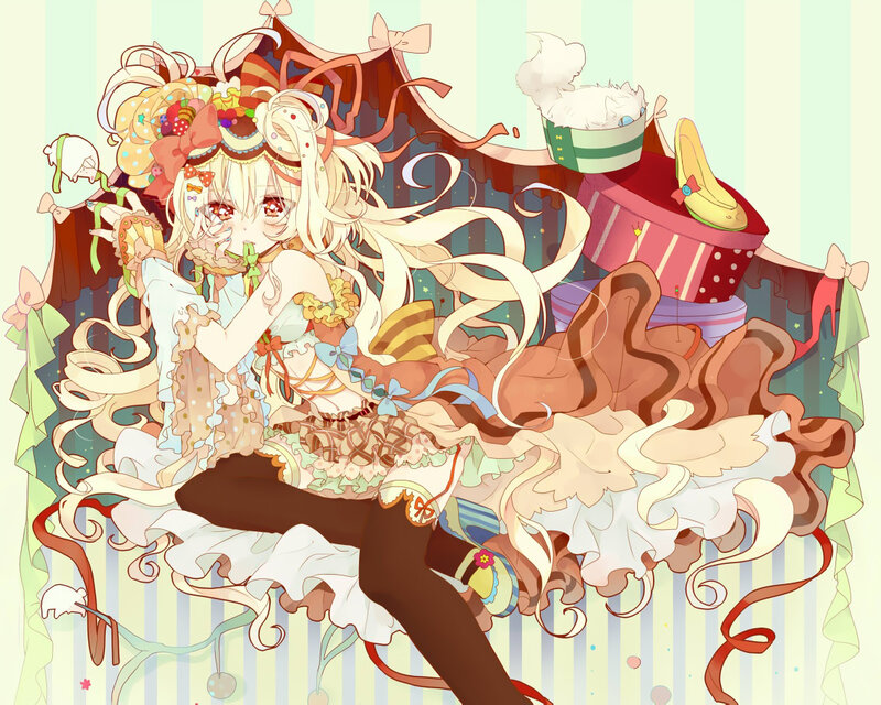 Blonde Anime Girl — White, Whimsical