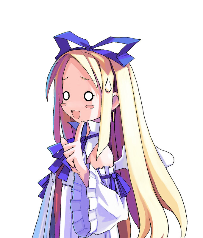 blonde anime girl with blue bow