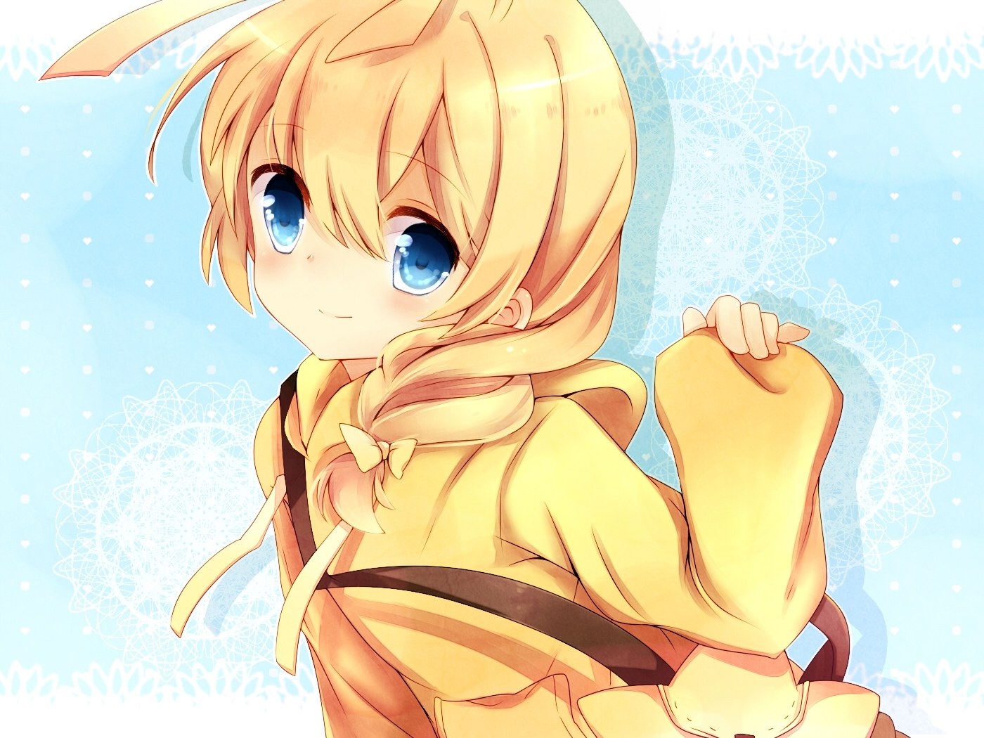 blonde anime girl with blue eyes
