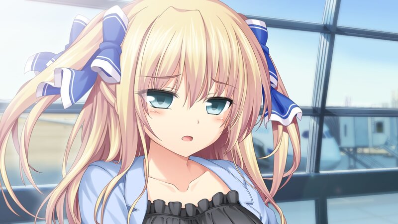 blonde anime girl with blue eyes