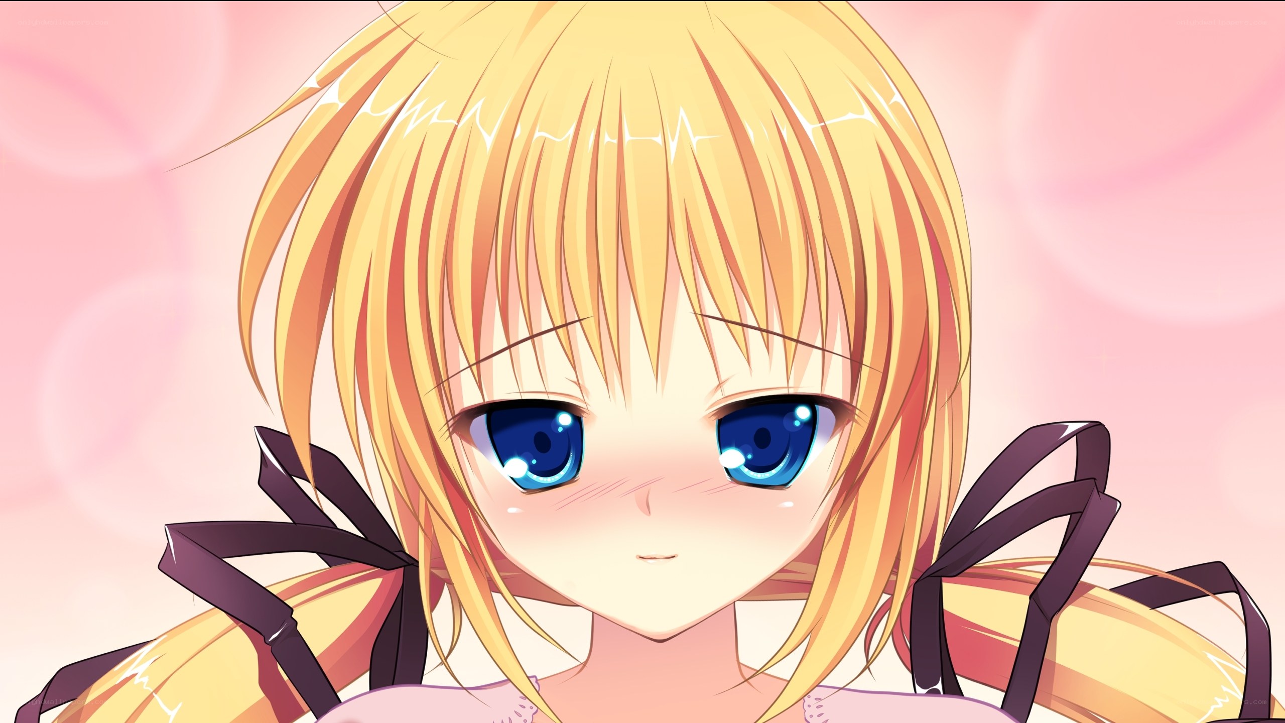 blonde anime girl with blue eyes