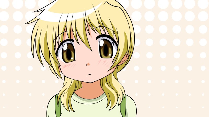 blonde anime girl with blush