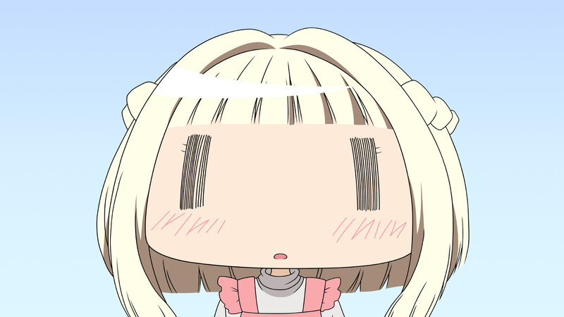 blonde anime girl with blush