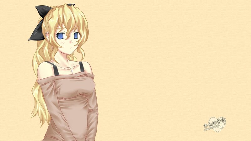 blonde anime girl with bow