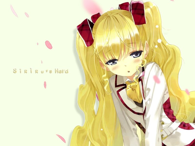 blonde anime girl with bows