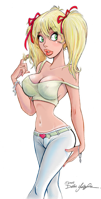 blonde anime girl with bows