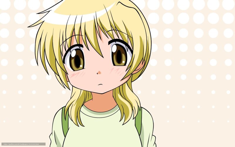 blonde anime girl with brown eyes