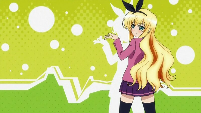 blonde anime girl with bunny ears
