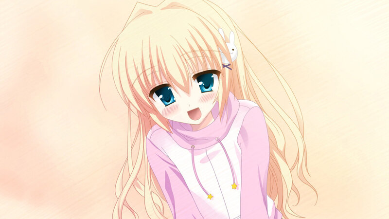 blonde anime girl with bunny