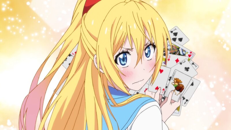 Blonde Anime Girl with Cards