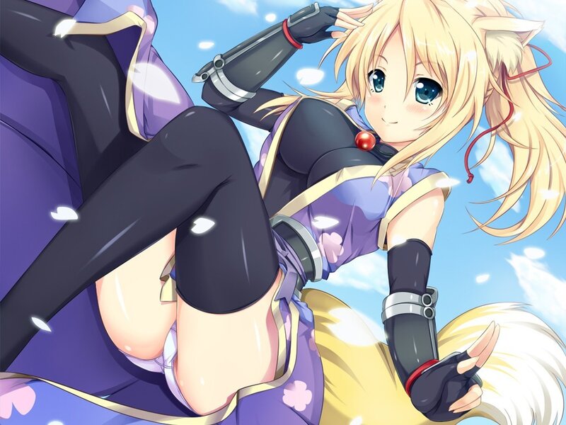 blonde anime girl with cat ears