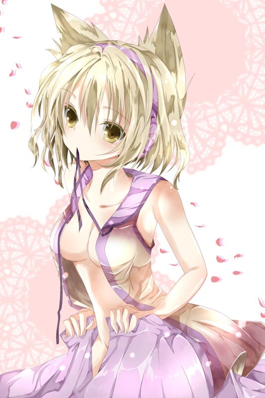 blonde anime girl with cat ears
