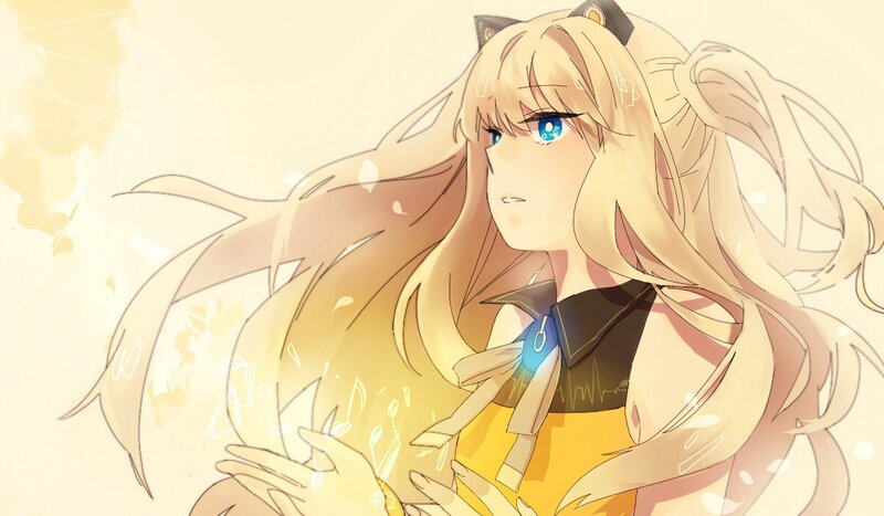 blonde anime girl with cat ears