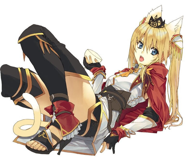 blonde anime girl with cat ears