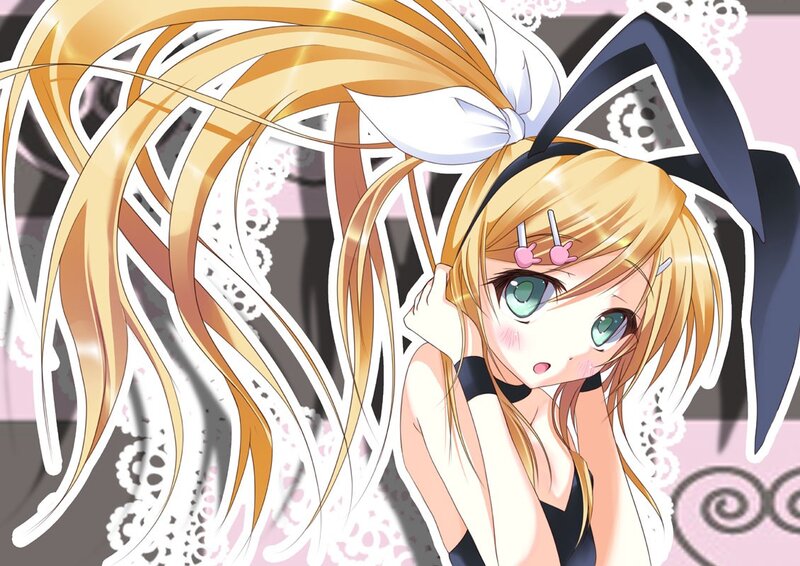 blonde anime girl with cat ears