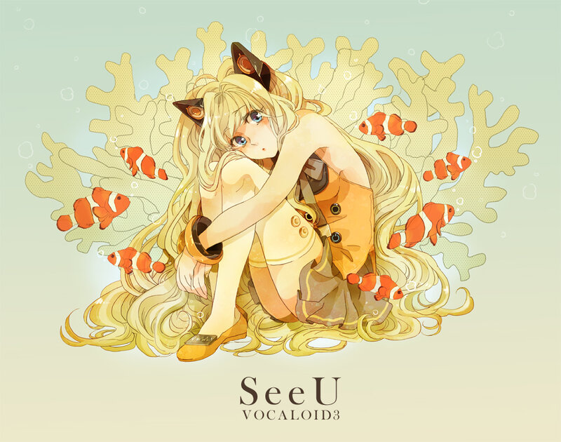 Blonde Anime Girl with Cat Ears — Yellow, Serene
