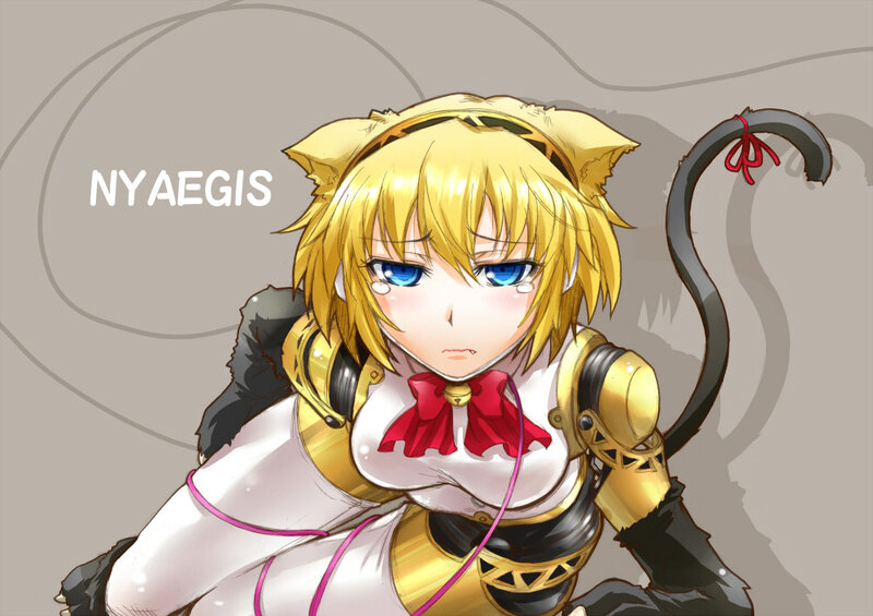 Blonde Anime Girl with Cat Ears — Yellow
