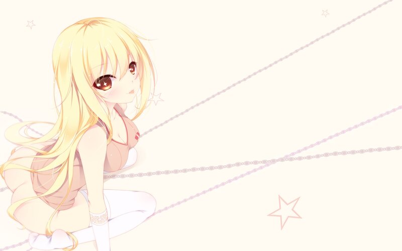 blonde anime girl with chains
