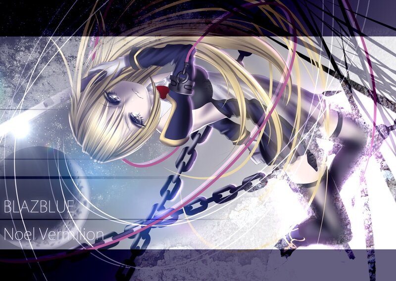 Blonde Anime Girl with Chains — Purple