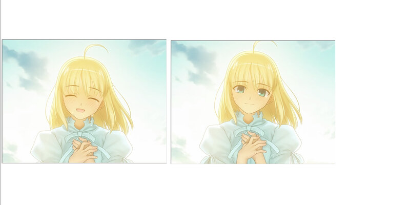 Blonde anime girl with closed eyes