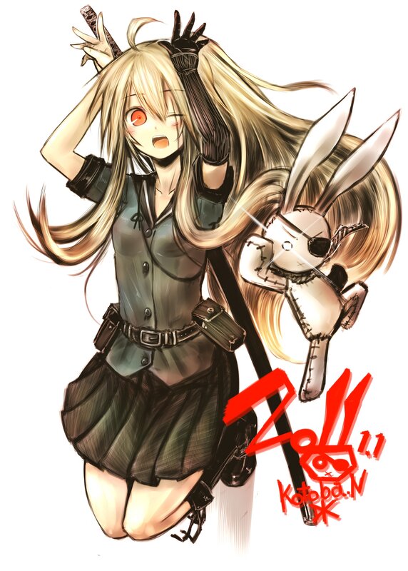 Blonde Anime Girl with Doll