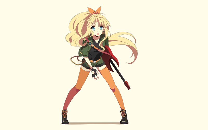 blonde anime girl with guitar