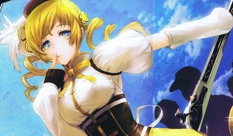 blonde anime girl with gun