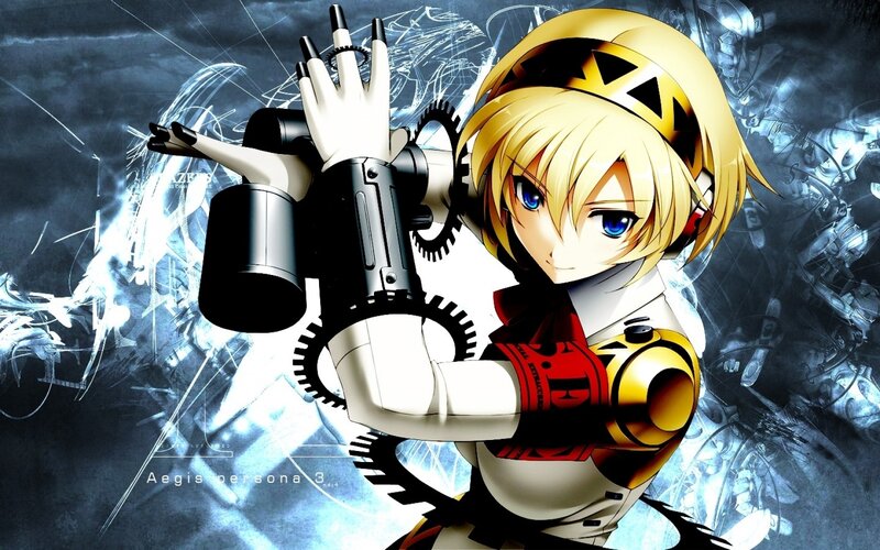 Blonde Anime Girl with Gun — Blue, Dramatic