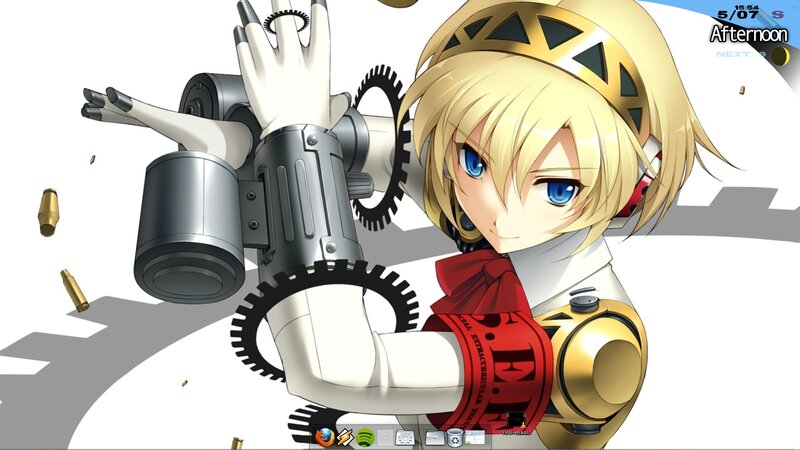 Blonde Anime Girl with Gun — White, Dramatic