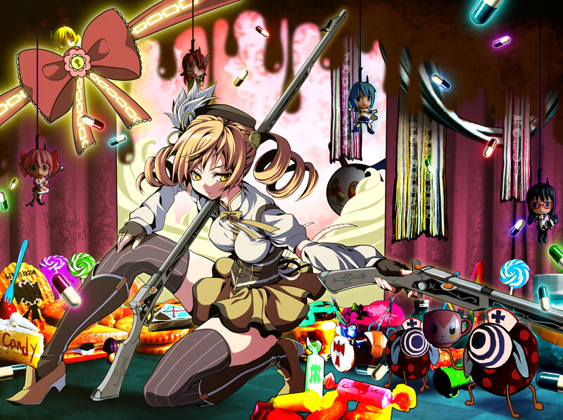 Blonde Anime Girl with Guns — Pink