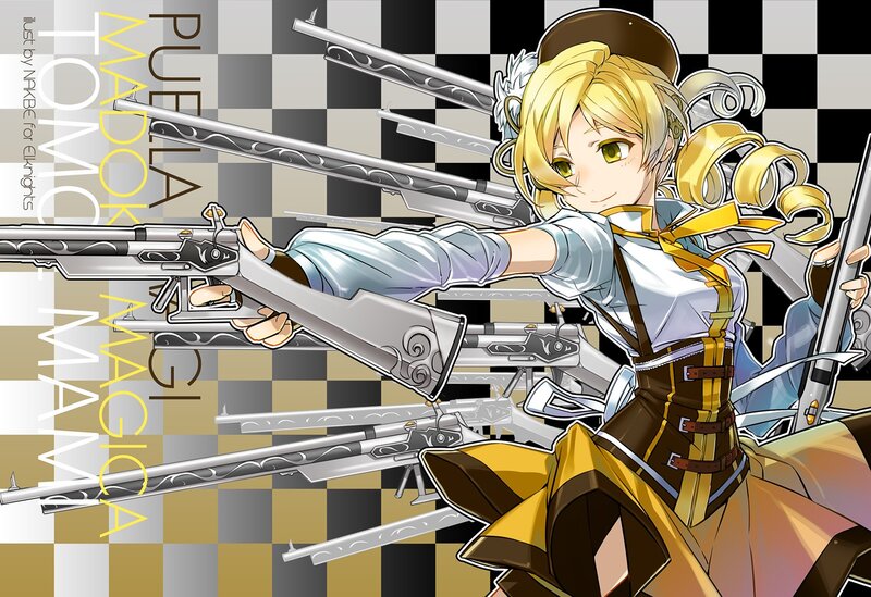 Blonde Anime Girl with Guns — Yellow, Confident