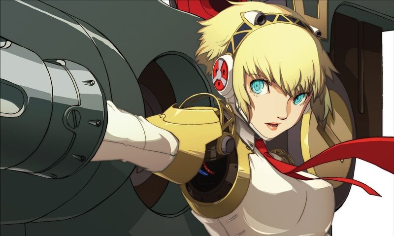blonde anime girl with mechanical arm