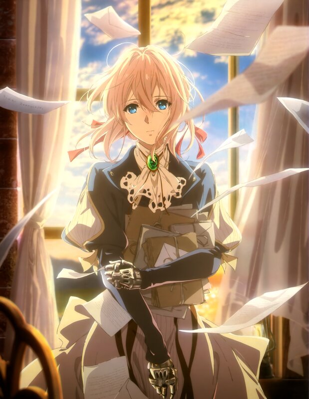 Blonde Anime Girl with Papers