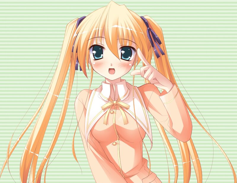blonde anime girl with pigtails
