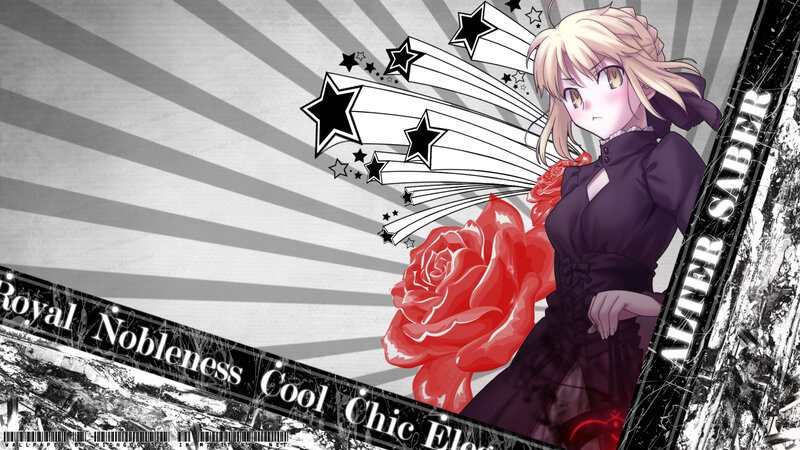 Blonde Anime Girl with Rose