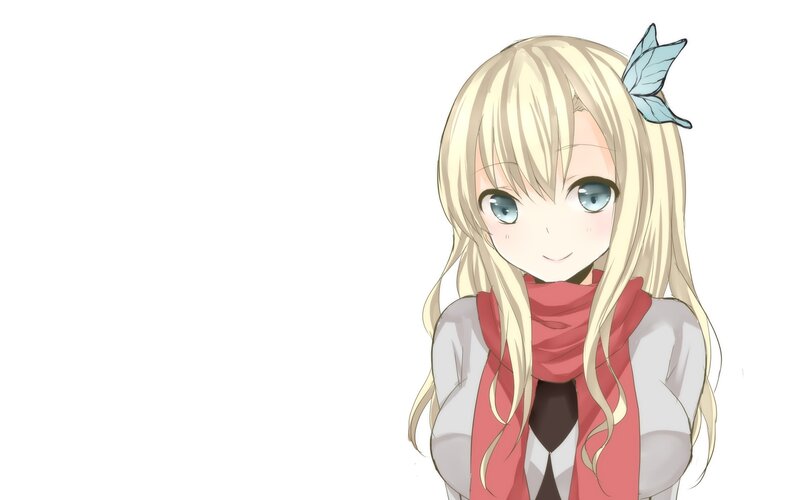 blonde anime girl with scarf