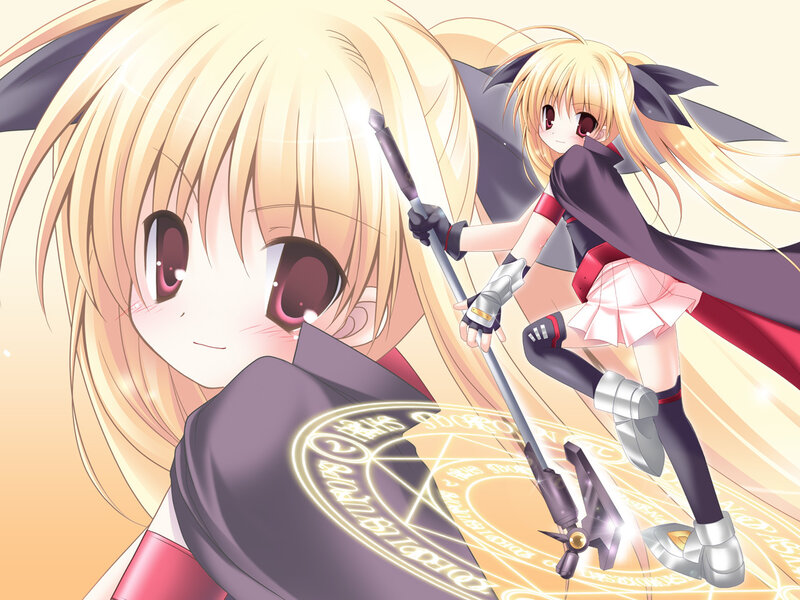 Blonde anime girl with staff