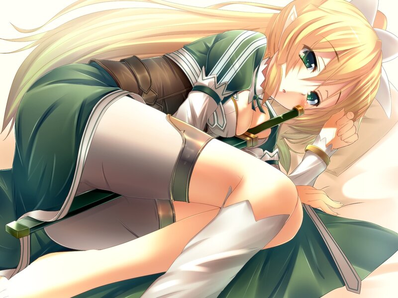 blonde anime girl with sword