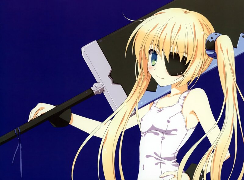 Blonde anime girl with sword
