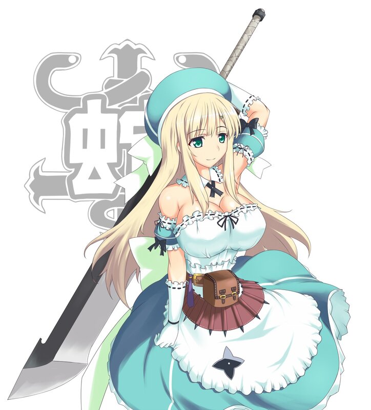 blonde anime girl with sword